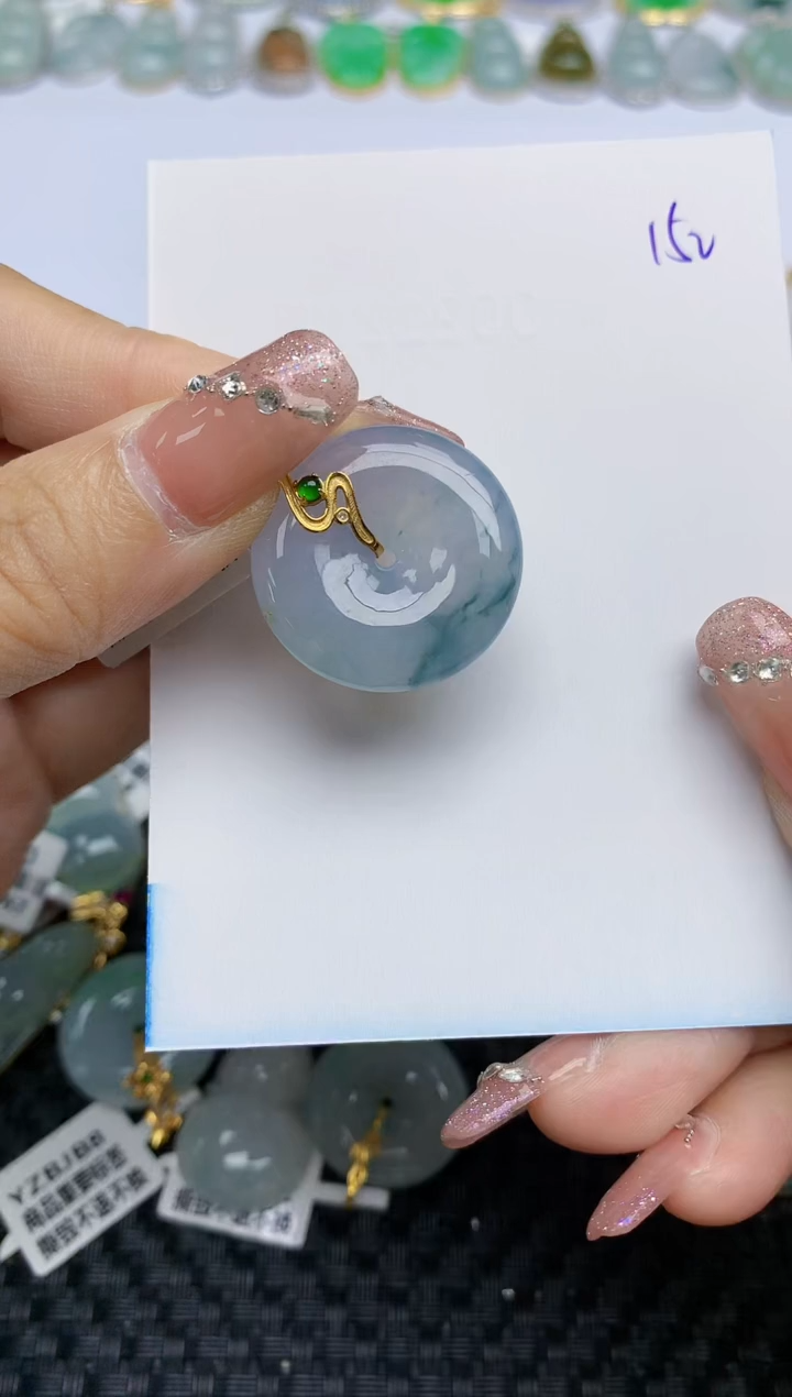 【闪购商品】翡翠颈饰18K金镶嵌天然A货翡翠 152