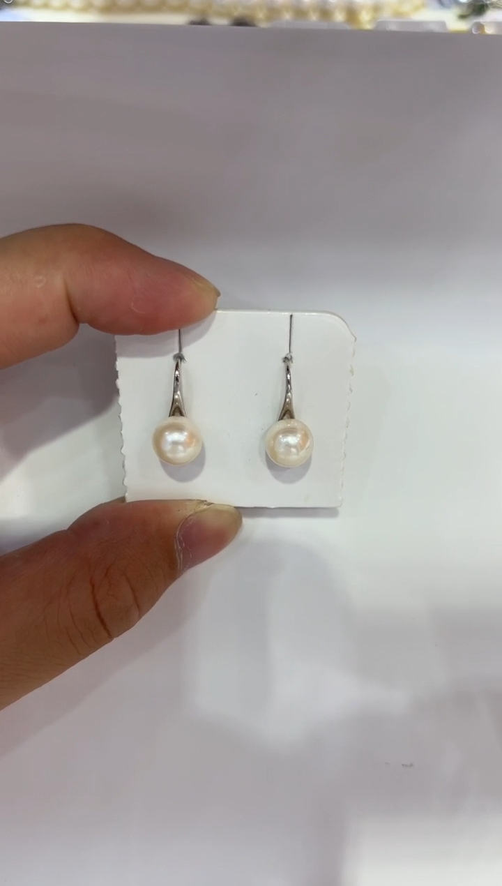 银S925镶嵌海水珍珠耳饰清货