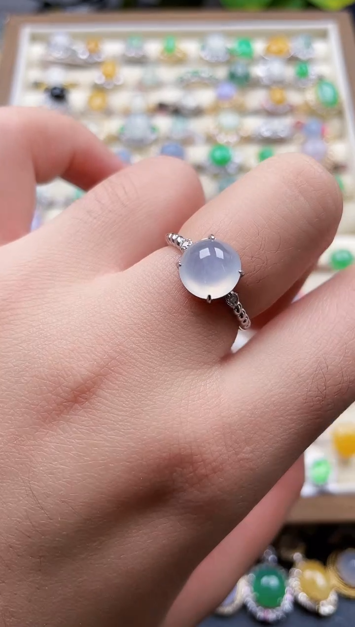 银S925镶嵌戒指翡翠212