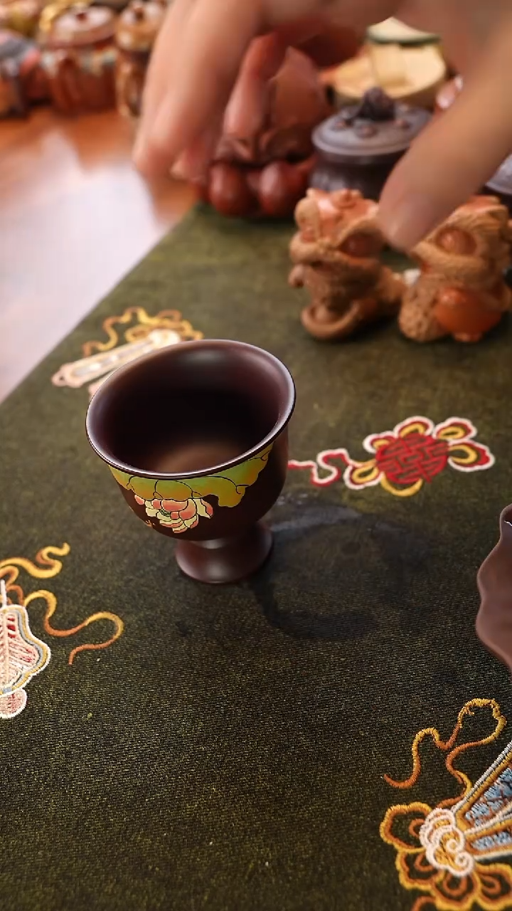 茶壶紫砂紫朱泥荷花杯