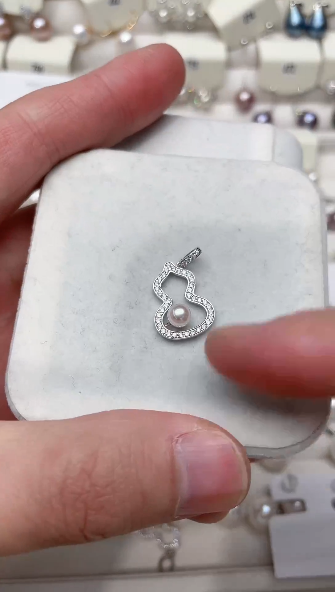 【闪购商品】淡水珍珠吊坠(不含链)银S925镶嵌吊坠