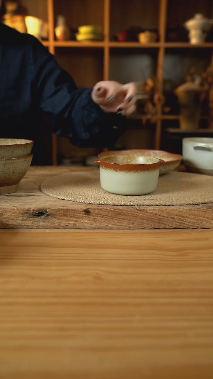 暖阳系列的双耳早餐碗1个