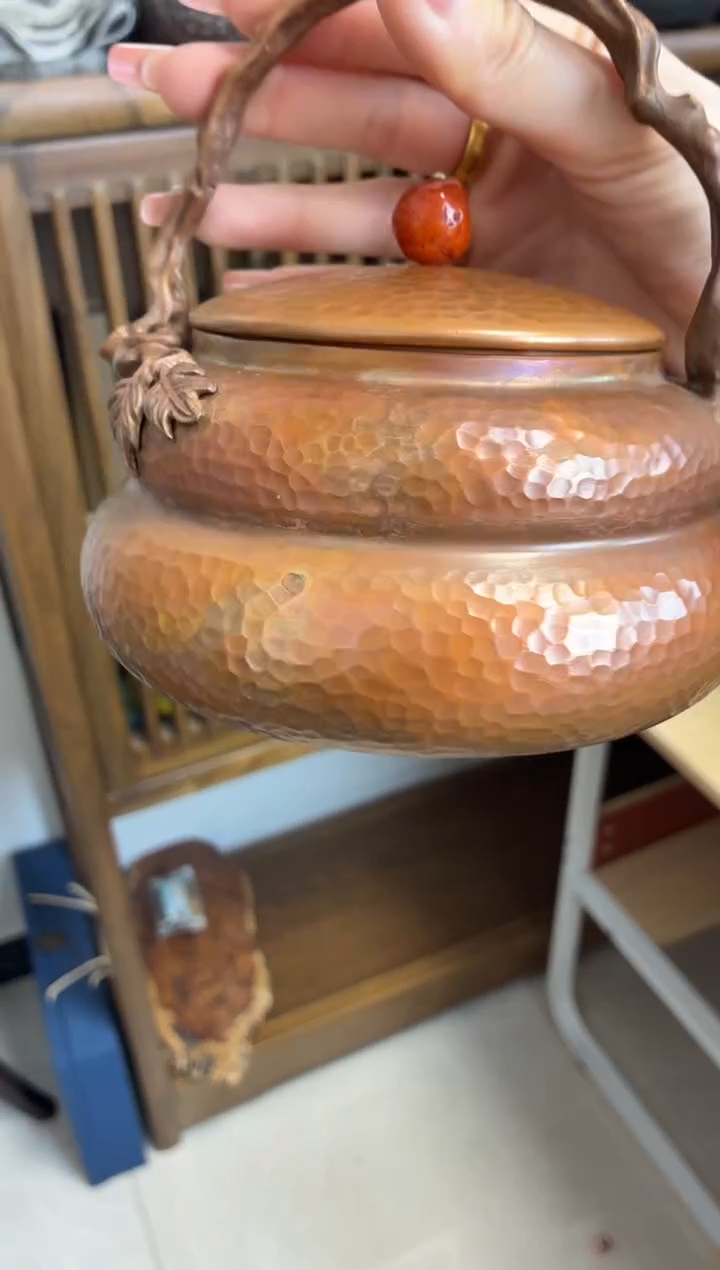 甲*样品 包浆色紫铜葫芦壶  