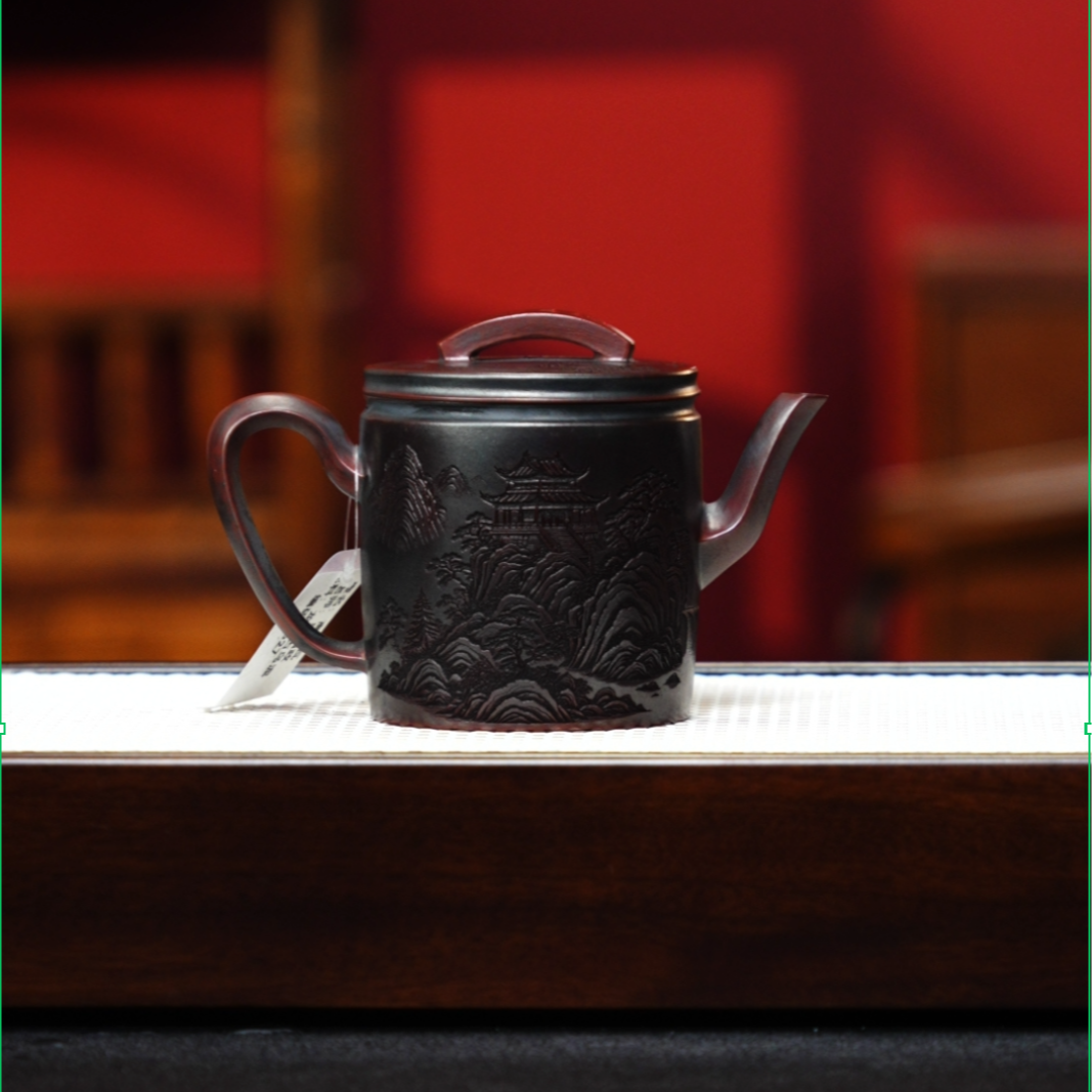 宜兴紫砂 高汉瓦 龙山古乌泥 吴国政 h527