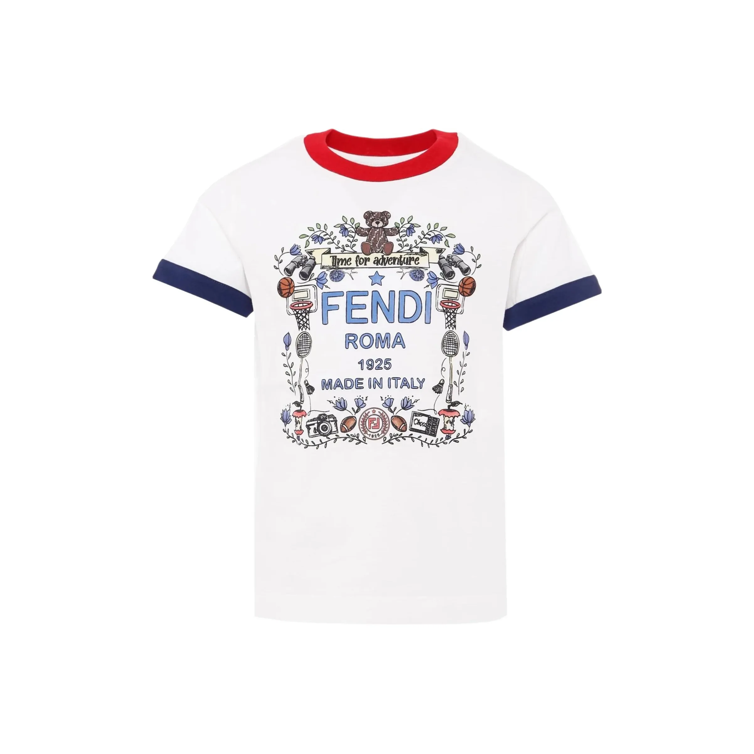 未使用 FENDI/芬迪 T恤 1925趣味字母Logo短袖 白色 