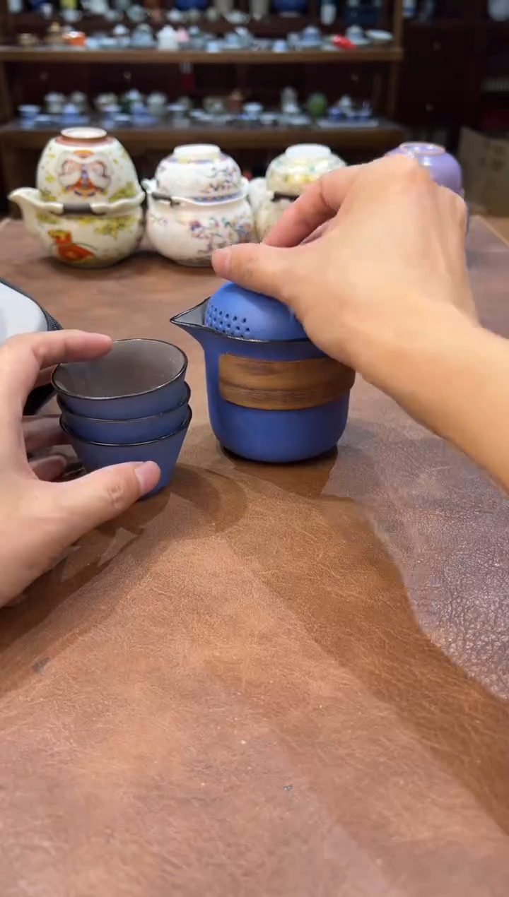 真的很便宜超好看会开片的旅行茶具