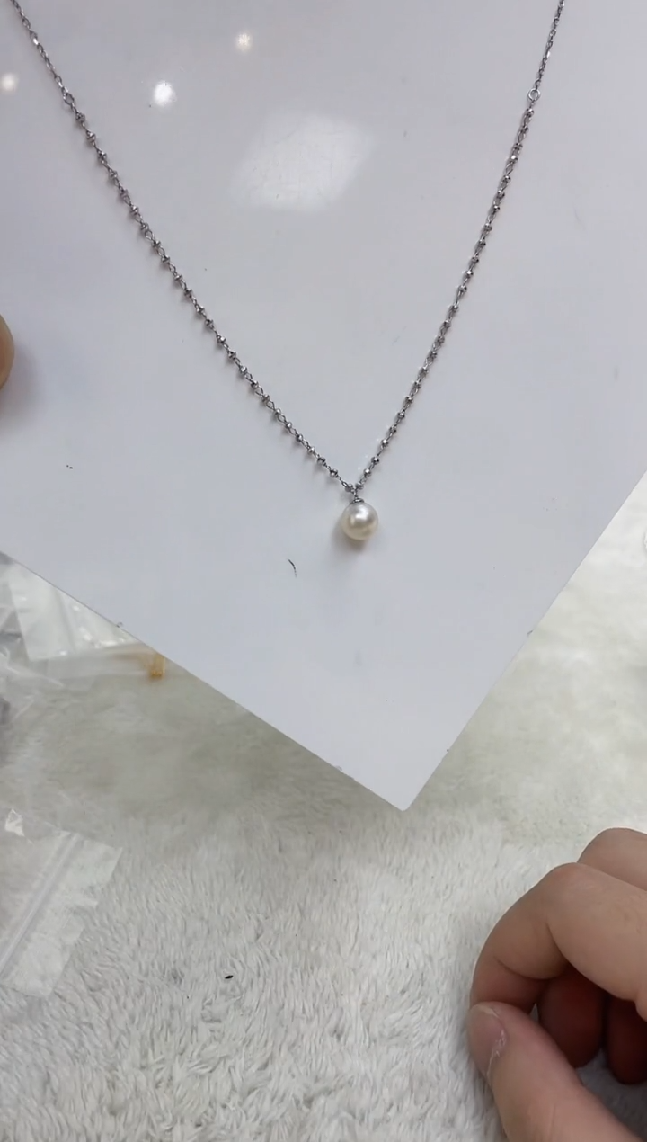 海水珍珠银S925镶嵌颈饰  