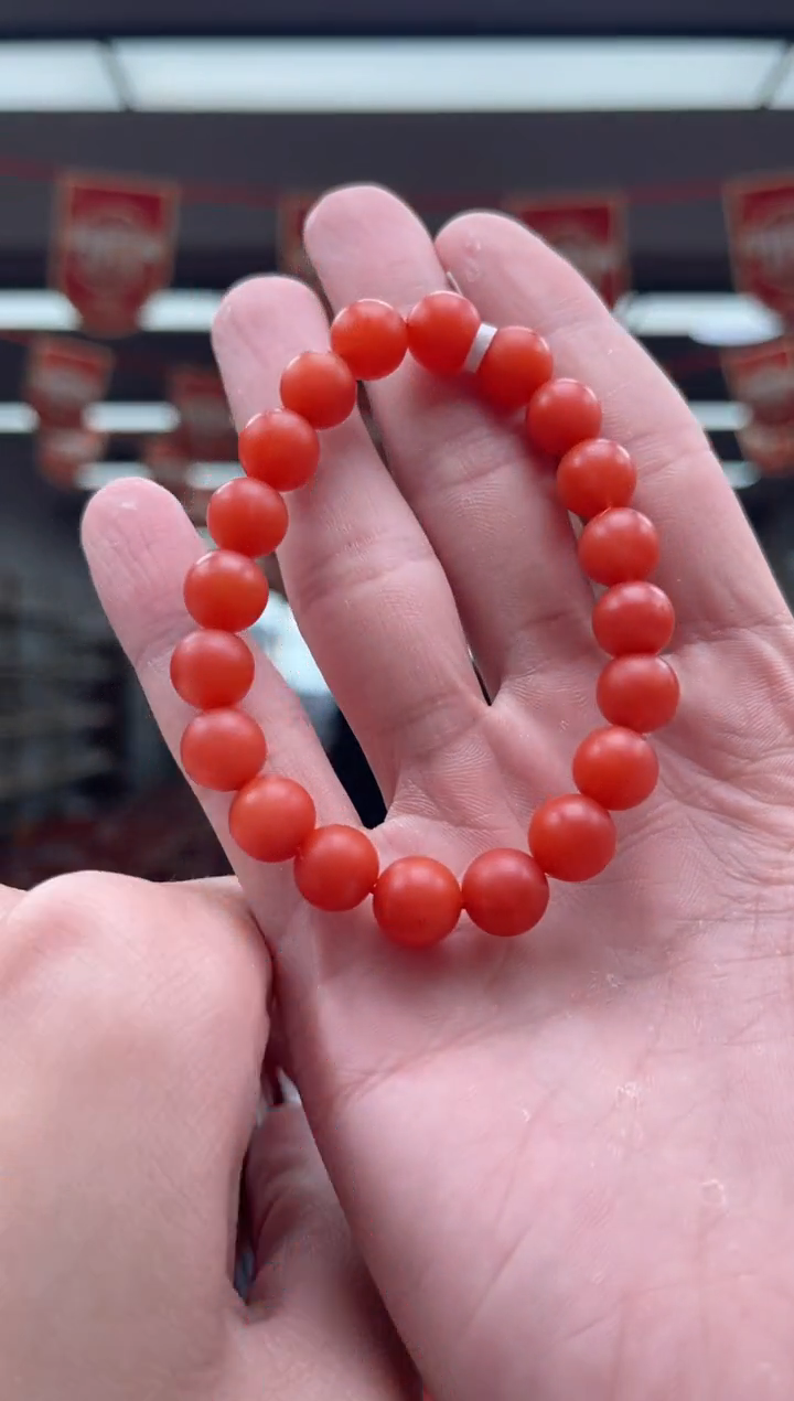 【闪购商品】南红玛瑙A36未镶嵌滴水洞单圈9mm