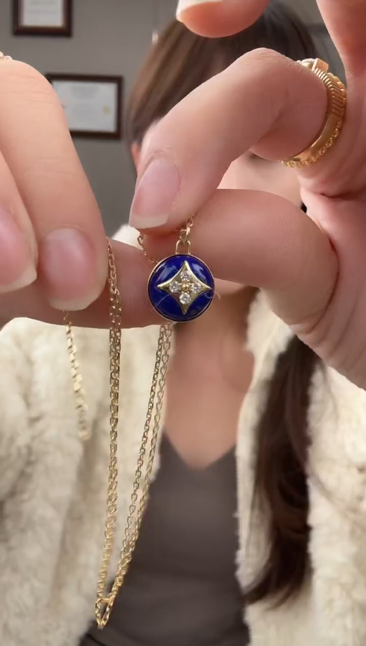 【闪购商品】钻石项链18K金镶嵌老花项链【4克以上】