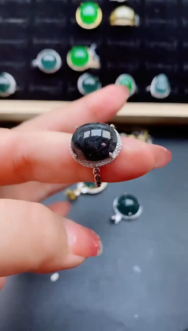 【闪购商品】翡翠戒指银S925镶嵌12121
