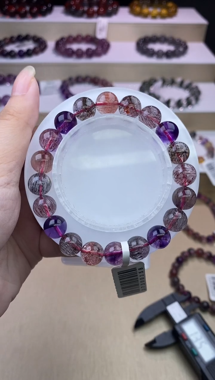 水晶手链未镶嵌黑加仑超七单圈10m+