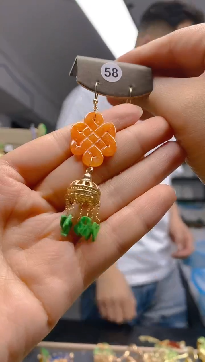 【闪购商品】翡翠耳饰合金0391翡翠耳钩一个