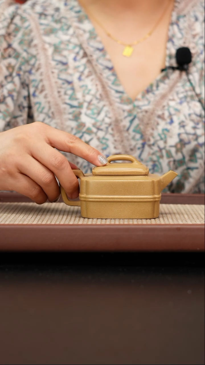 茶壶紫砂宝山绿四方竹壶