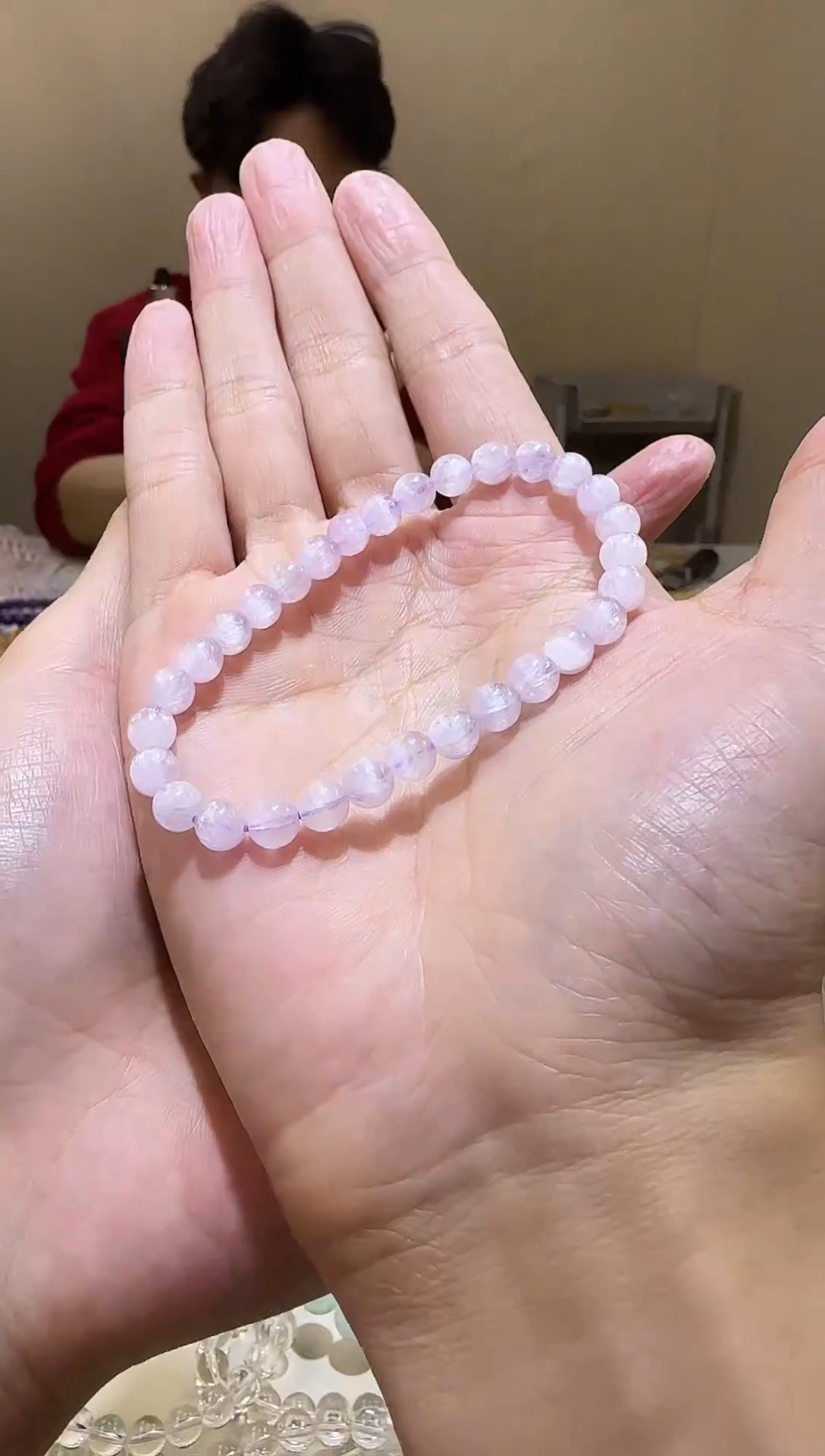 【闪购商品】锂辉石手串未镶嵌透体拉丝紫锂辉6