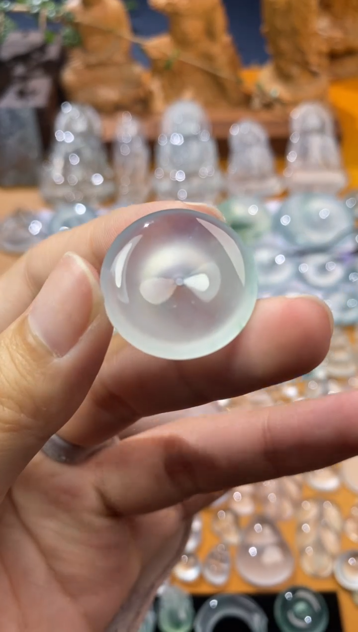 【闪购商品】定制翡翠未镶嵌平安扣23.7*4.7