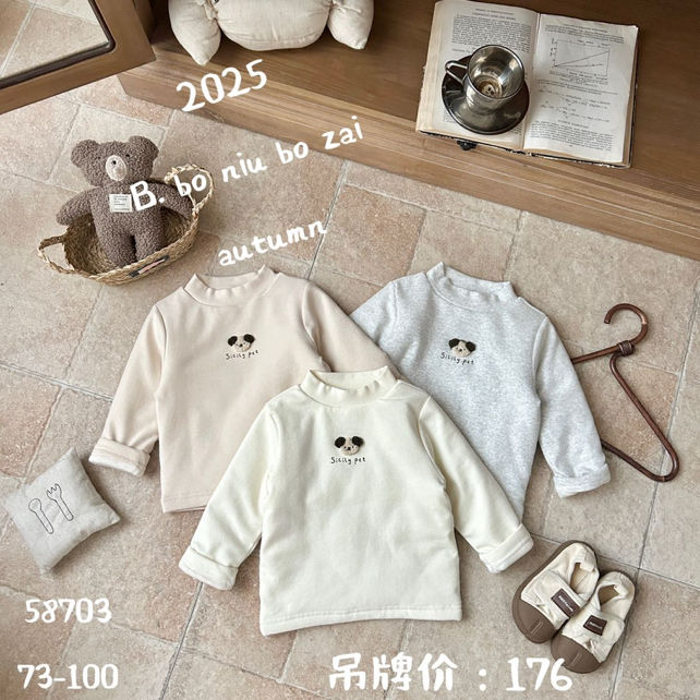 波妞花灰加棉打底衫58703