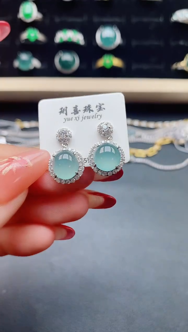 【闪购商品】翡翠耳饰银S925镶嵌321321