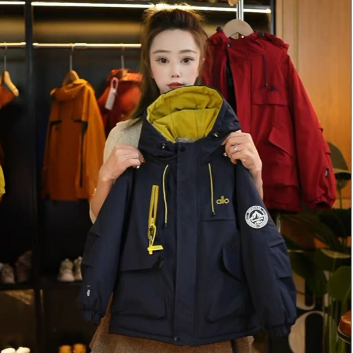 【1加绒加厚】冬季新品男女童装冲锋衣派克服防风保棉服装宽松洋气