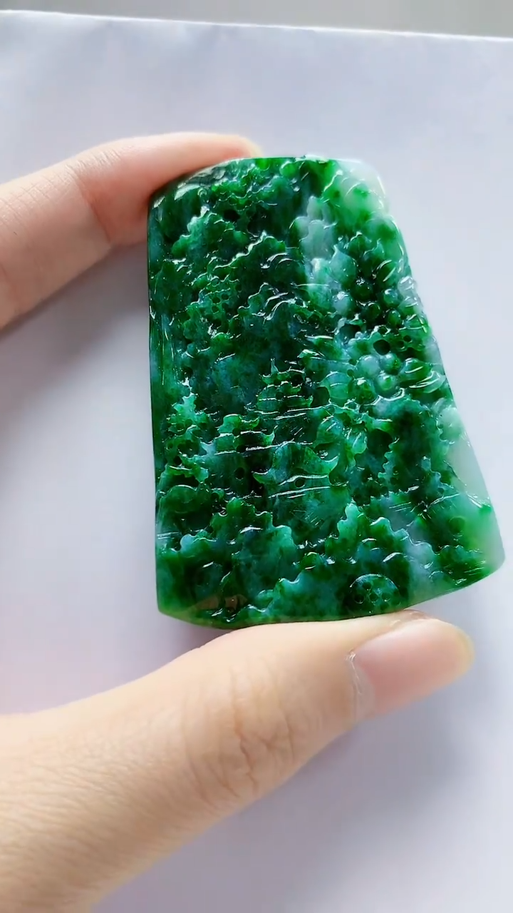 未镶嵌定制翡翠4868zm-毛货挂件山水111