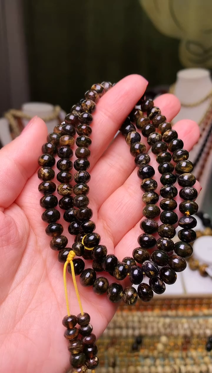 【闪购商品】琥珀裸石未镶嵌抚顺琥珀黑花7+108