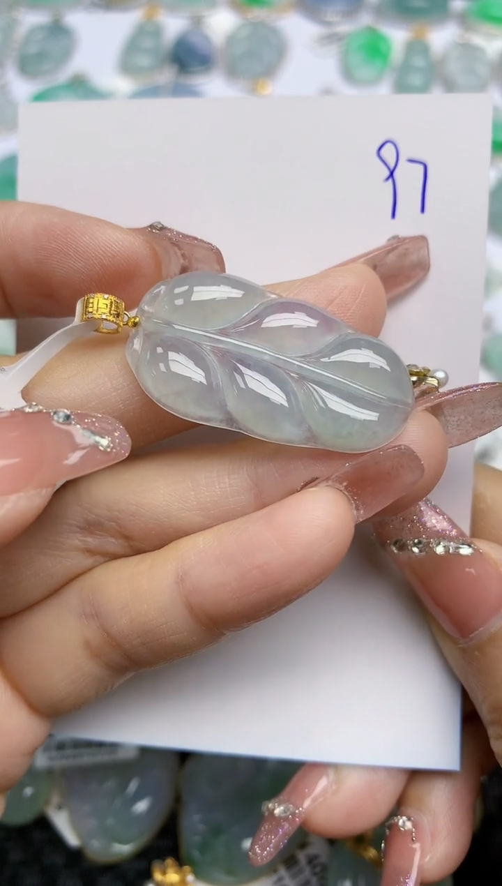 【闪购商品】翡翠颈饰18K金镶嵌天然A货翡翠 97