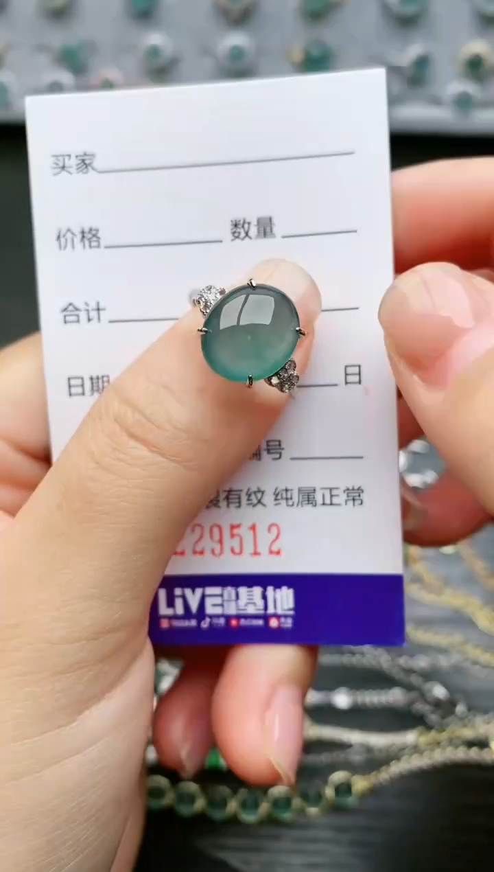【闪购商品】翡翠戒指银S925镶嵌9512