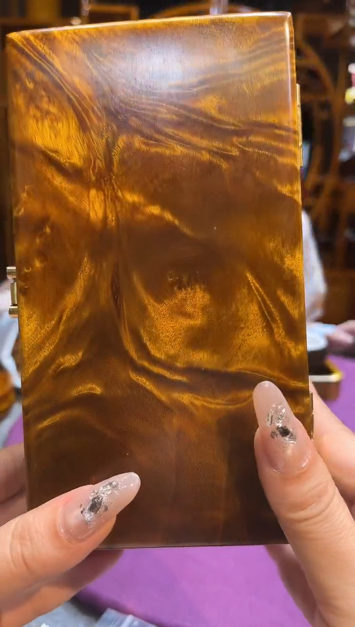 香樟木黄金樟满留疤首饰文玩盒18*10*6（微瑕）