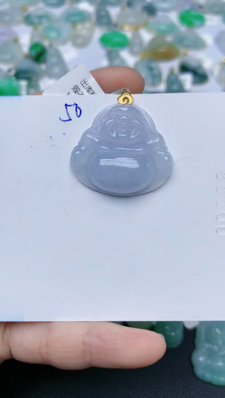 【闪购商品】翡翠颈饰18K金镶嵌天然翡翠A货    