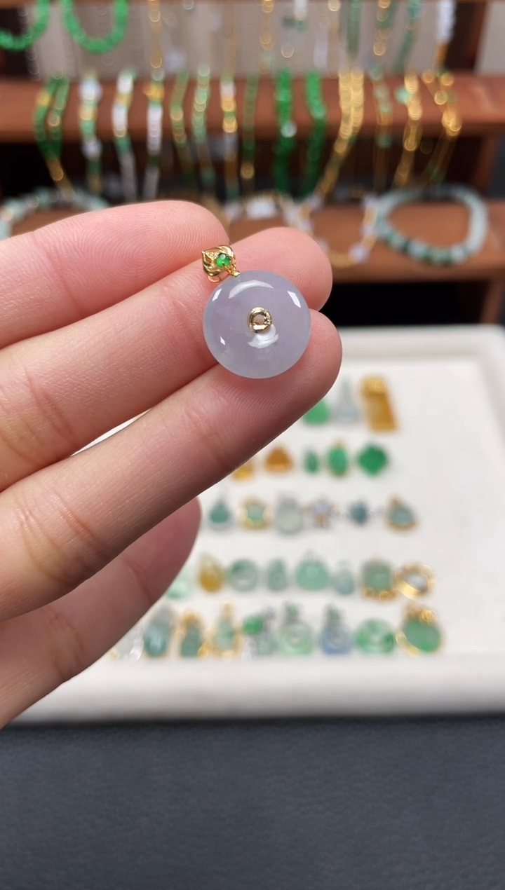 【闪购商品】翡翠吊坠(不含链)18K金镶嵌多样性发货一个  JK271