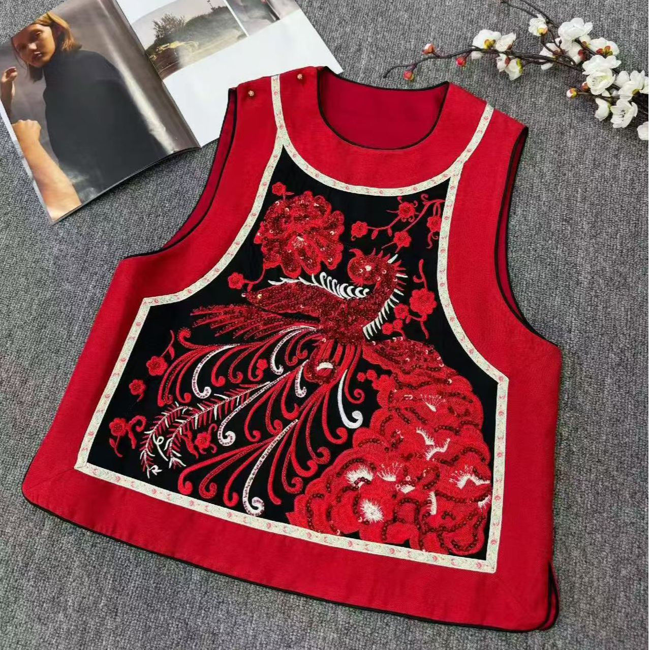 【凤凰于飞】新年氛围重工钉珠高级感新中式马甲中国风上衣