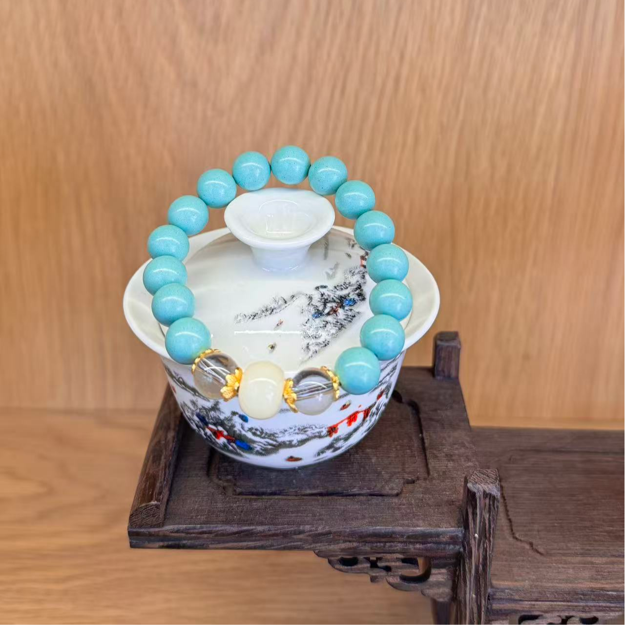 【绿松】古法天然合香珠手串非遗纯手工中药手串文玩佛珠饰品药香珠