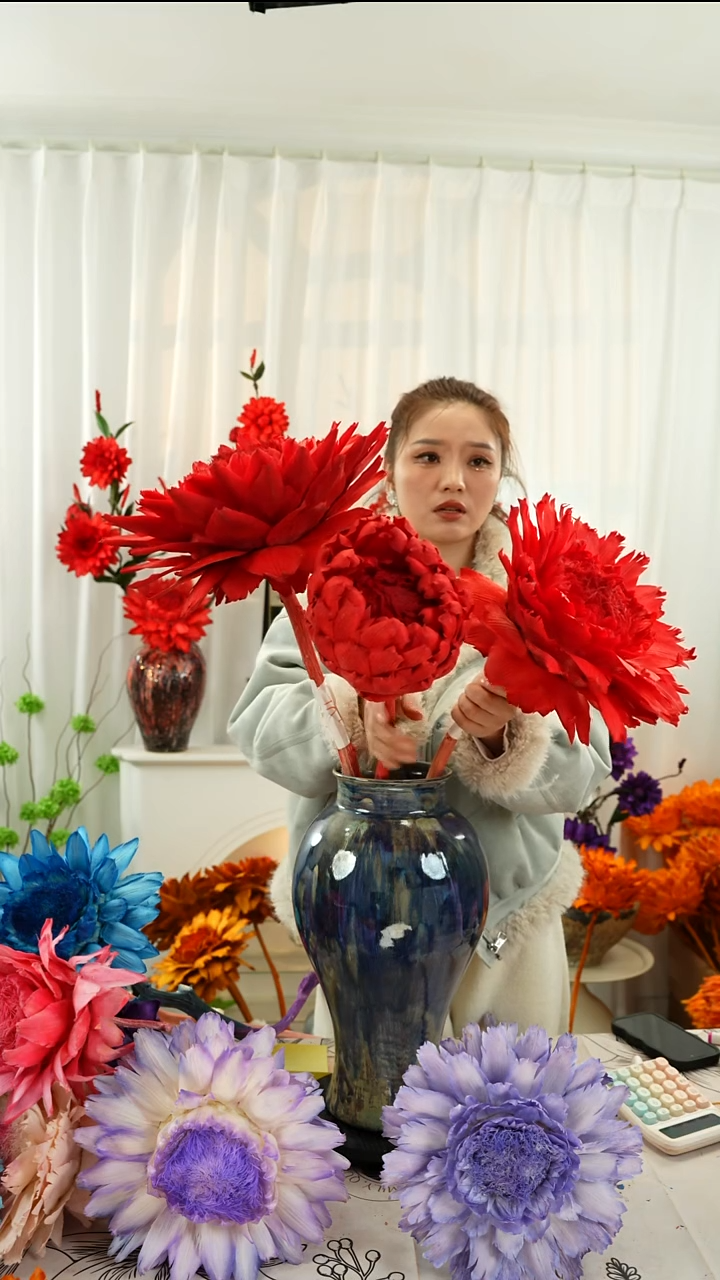 永生洋蓟 霸王花3个头中国红【叶片有伤】A31