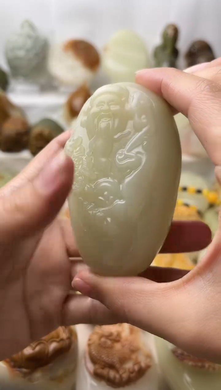 石材古青石棉纹正常不退换财神