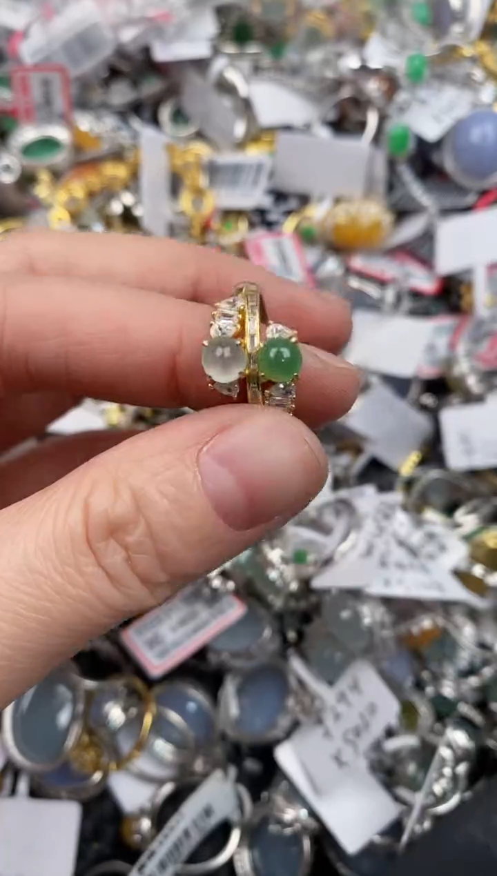 银S925镶嵌戒指翡翠888   10·