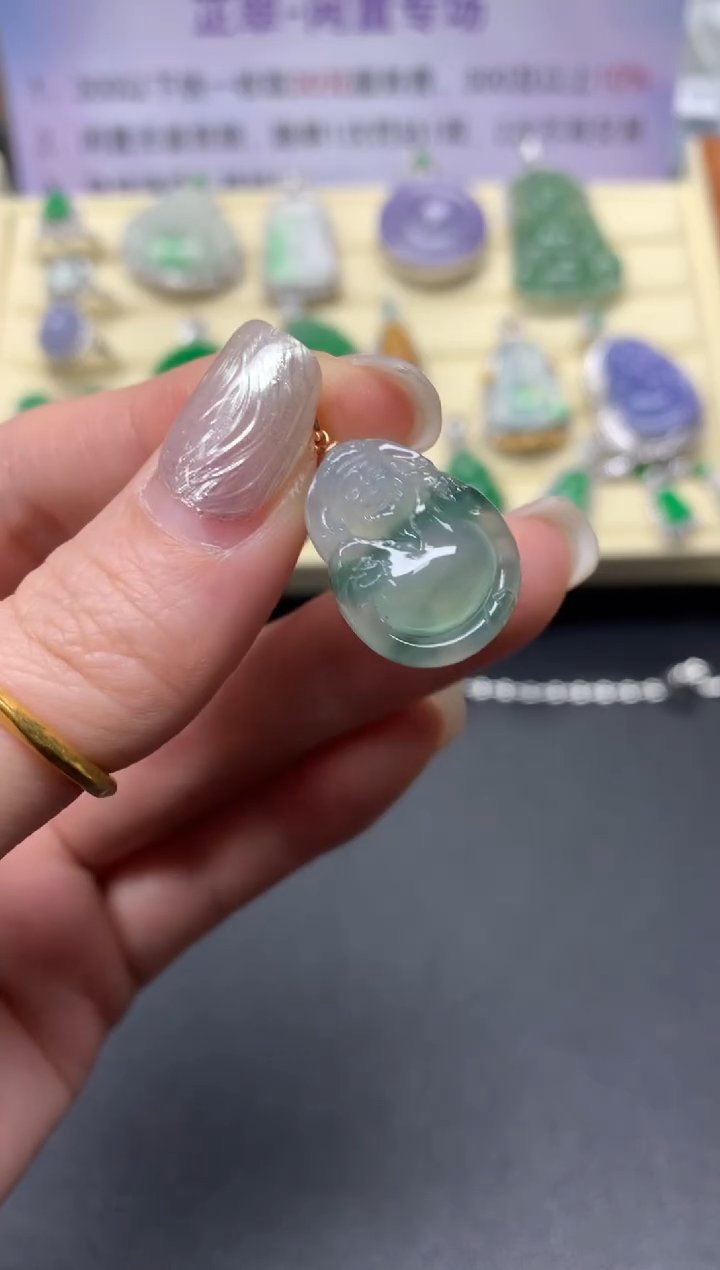【闪购商品】翡翠吊坠(不含链)18K金镶嵌吊坠|1480