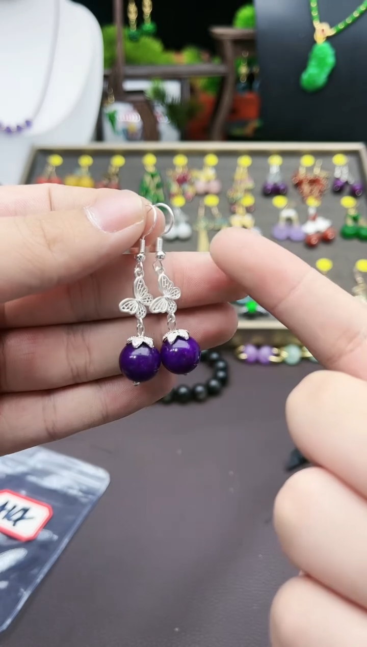 【闪购商品】玛瑙/玉髓耳钉银S925镶嵌414000