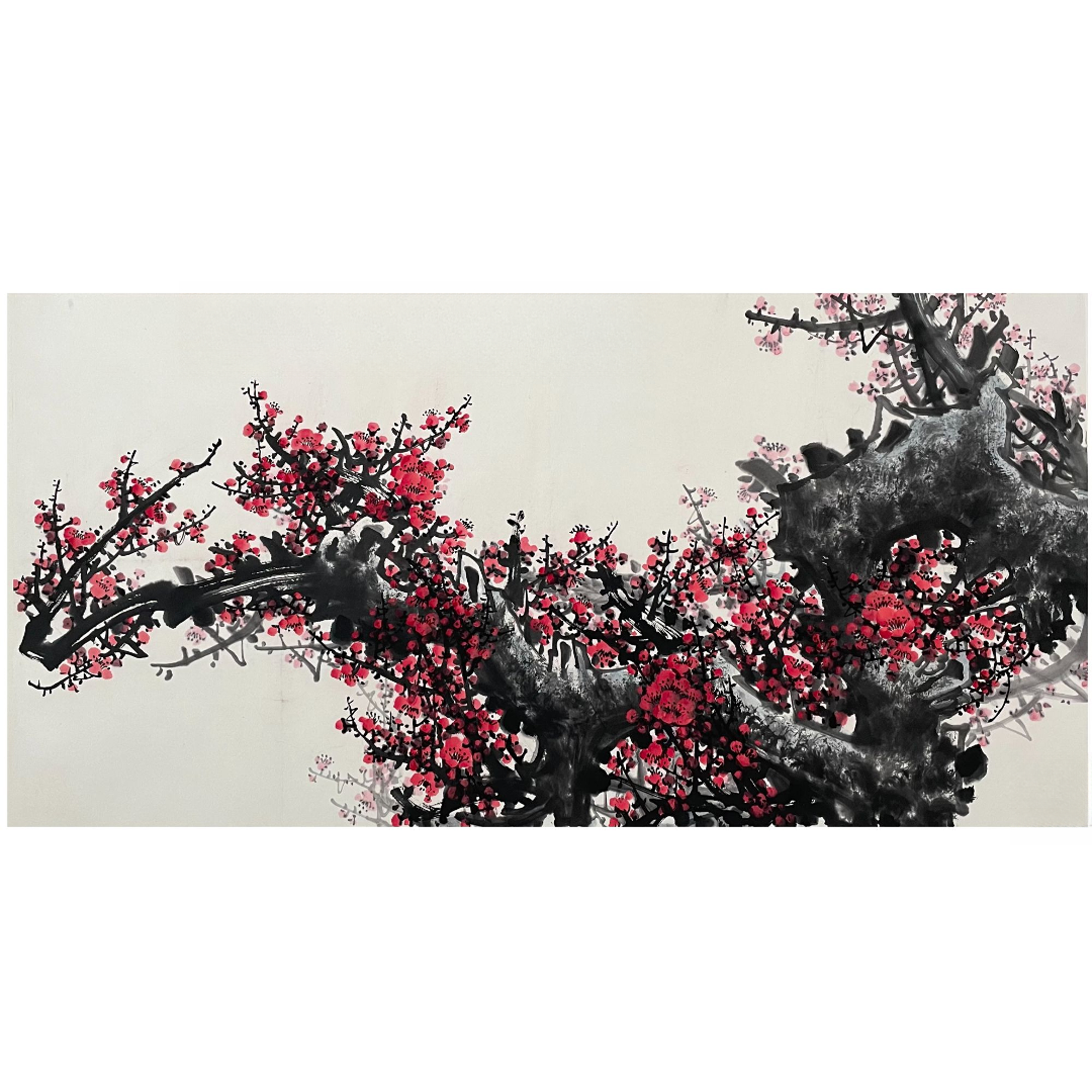 2-695 梅花 尺寸68x135cm 纸本托底