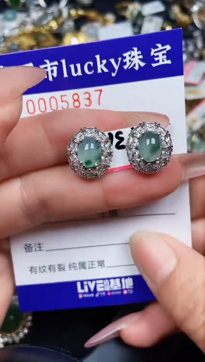 翡翠银S925镶嵌颈饰5837