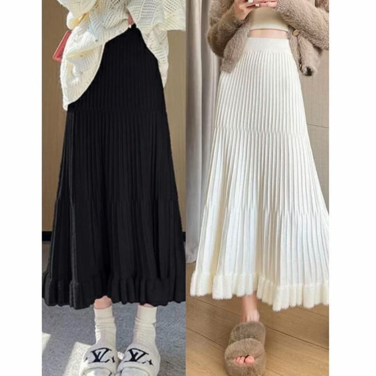 【柏林花事】绫曦秋冬季日常旗袍针织打底半身裙