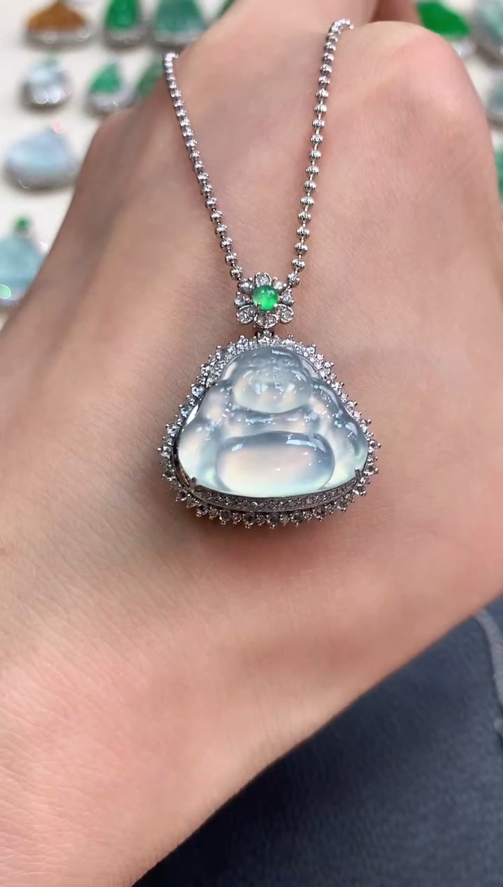 【闪购商品】翡翠吊坠(不含链)18K金镶嵌n28    