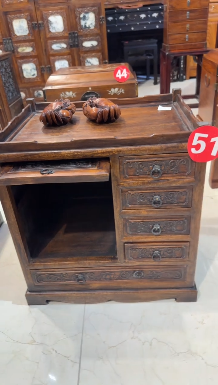 【闪购商品】木木艺缅花雕刻多宝柜1280.88