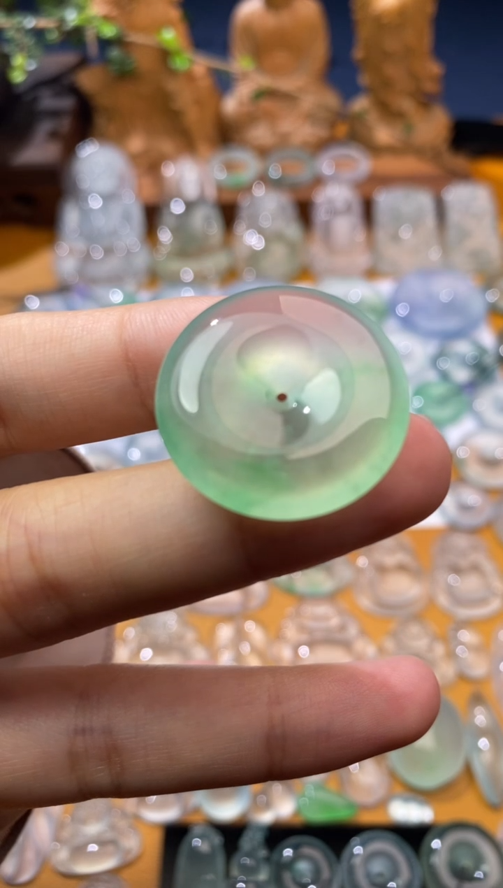 定制翡翠未镶嵌平安扣25.8*5.8