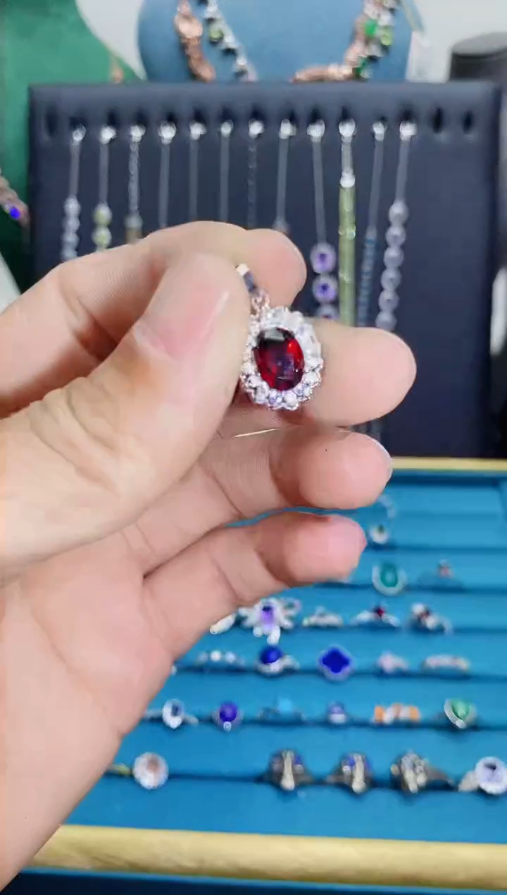 【闪购商品】石榴石吊坠(不含链)银S925镶嵌1121