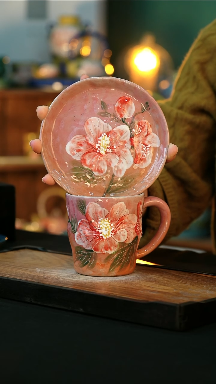 【闪购商品】杯手绘心瓷陶瓷浮力