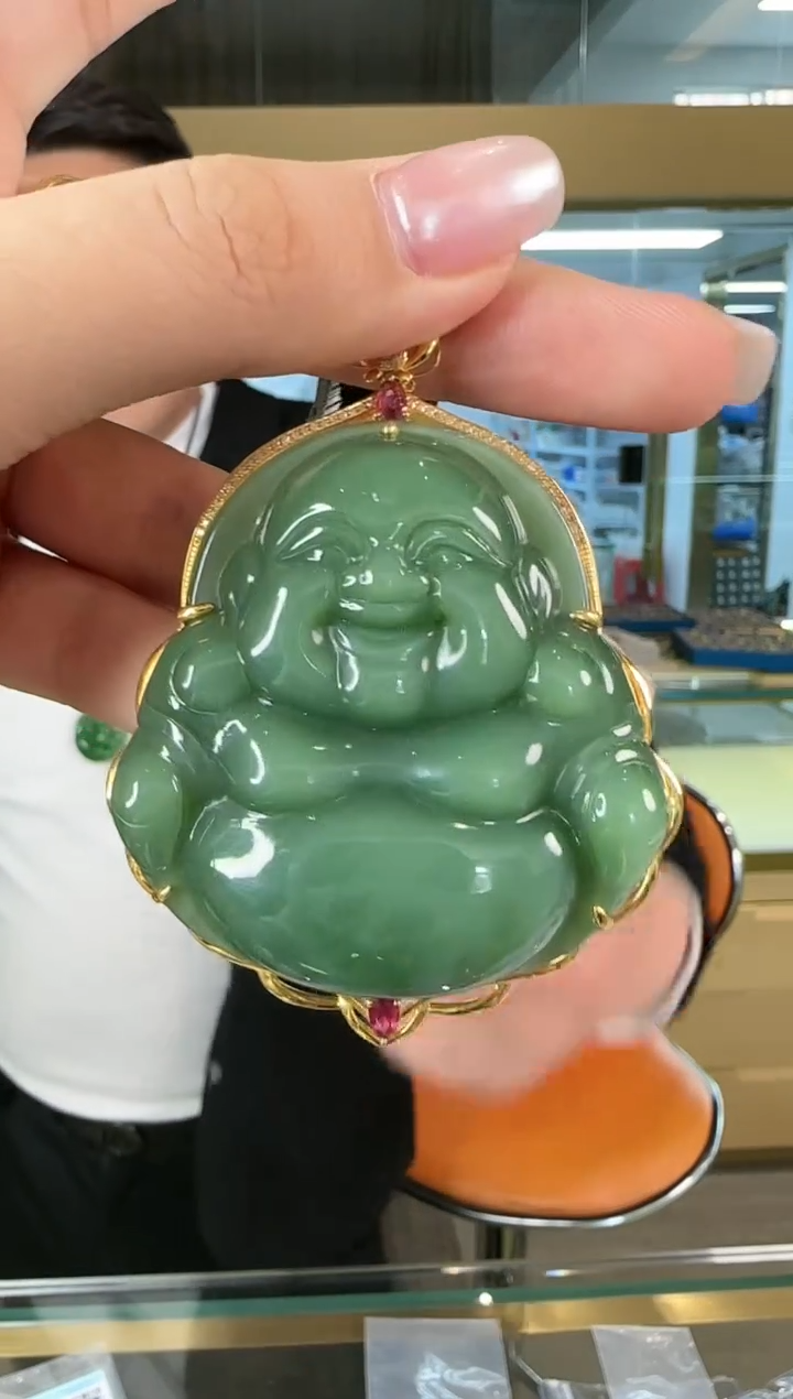 【闪购商品】和田玉吊坠18K金镶嵌0116-075