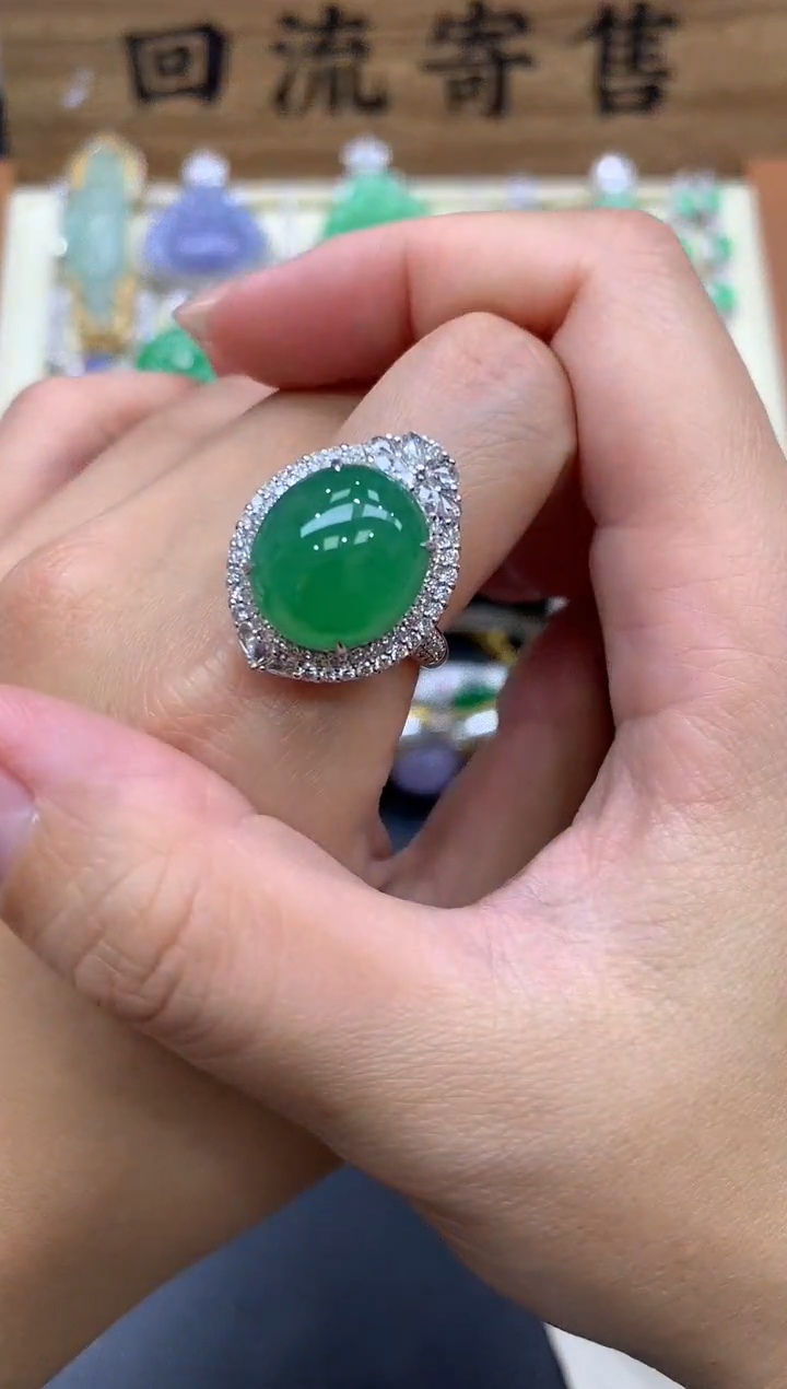【闪购商品】翡翠戒指18K金镶嵌605-中国好珍宝
