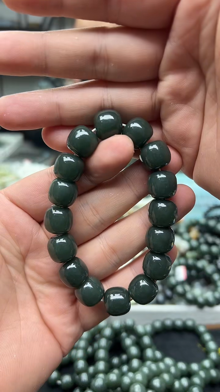 未镶嵌手串和田玉纯天然新疆且末蓝14