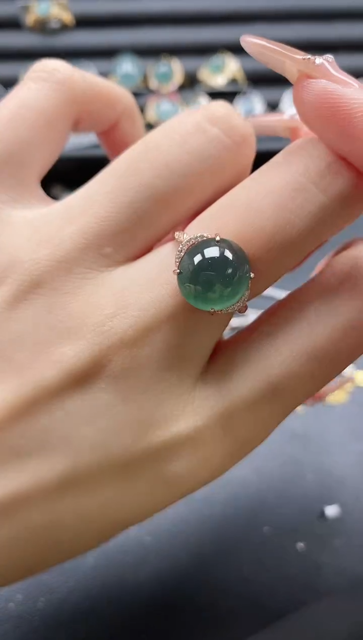 【闪购商品】翡翠戒指银S925镶嵌51511
