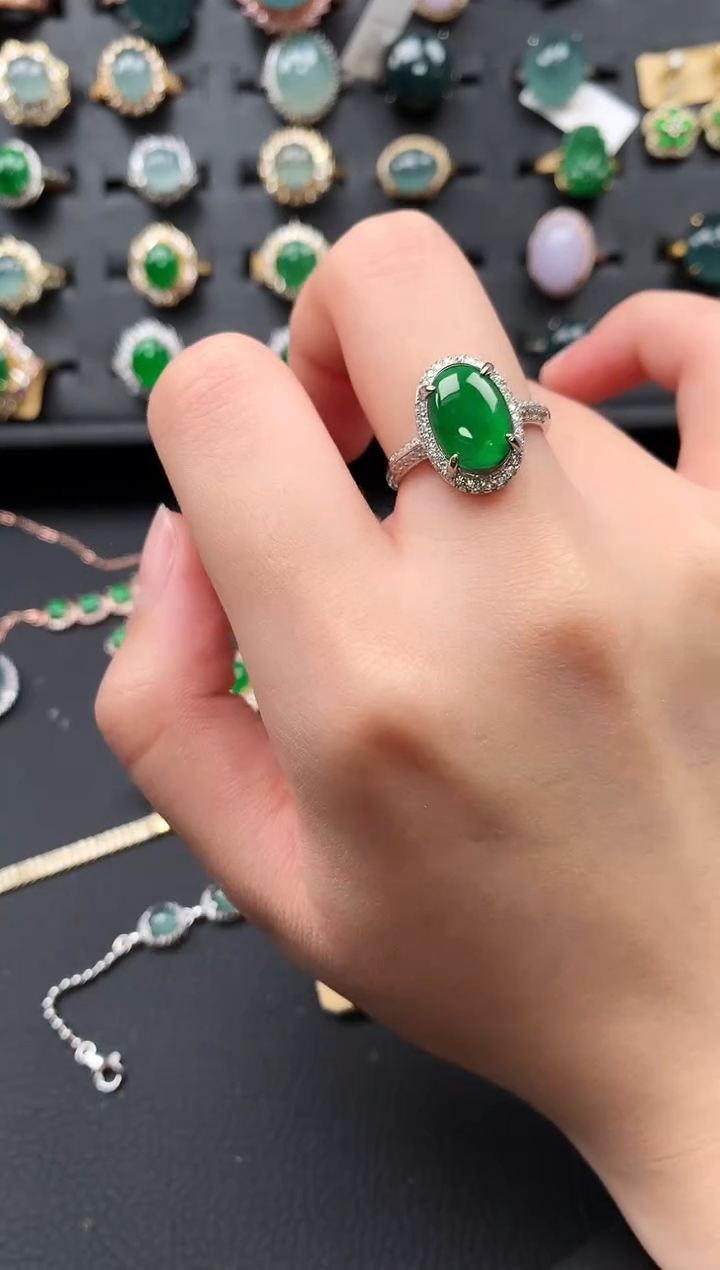 【闪购商品】翡翠戒指银S925镶嵌3465436