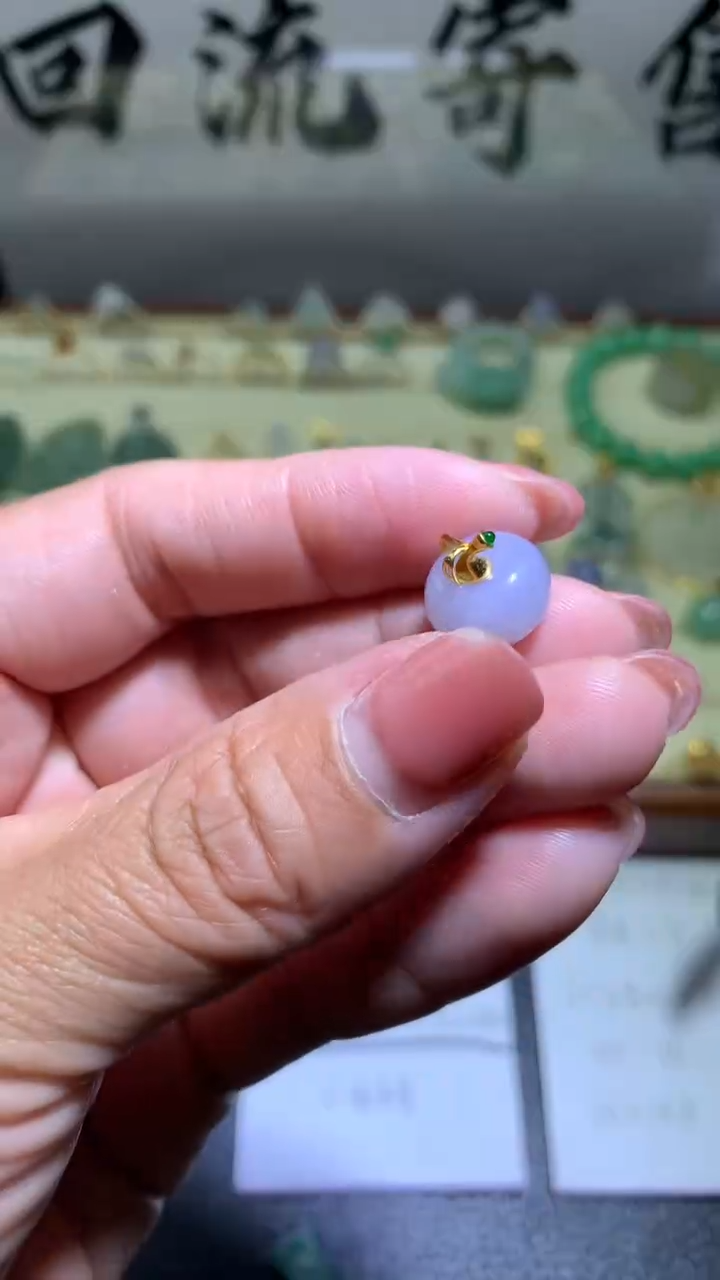 【闪购商品】翡翠颈饰18K金镶嵌038天然缅甸翡翠A货